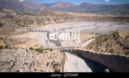 Luftaufnahme der Cendere-Brücke Stockfoto