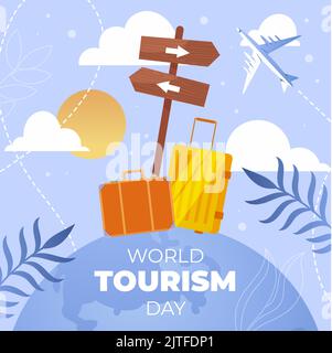Gradient Illustration für Welt Tourismus Tag Feier Vektor Illustration Stock Vektor