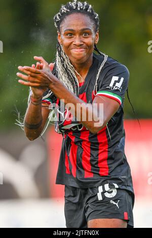 Mailand, Italien. 28. August 2022. Vismara Sports Center, 28.08.22 Lindsey Thomas (19 AC Mailand) während des Serie-A-Spiels zwischen AC Mailand und AC Fiorentina im Vismara Sports Center in Mailand, Italia Soccer (Cristiano Mazzi/SPP) Credit: SPP Sport Press Photo. /Alamy Live News Stockfoto