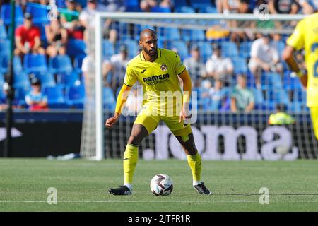 Getafe, Spanien. 28. August 2022. Etienne Capoue (Villarreal) Fußball/Fußball: Spanisches 'La Liga Santander'-Spiel zwischen Getafe CF 0-0 Villarreal CF im Coliseum Alfonso Perez in Getafe, Spanien. Quelle: Mutsu Kawamori/AFLO/Alamy Live News Stockfoto