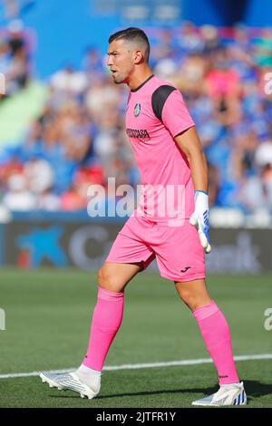 Getafe, Spanien. 28. August 2022. David Soria (Getafe) Fußball/Fußball: Spanisches 'La Liga Santander'-Spiel zwischen Getafe CF 0-0 Villarreal CF im Coliseum Alfonso Perez in Getafe, Spanien. Quelle: Mutsu Kawamori/AFLO/Alamy Live News Stockfoto