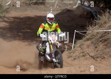 Pleyber-Christ, Frankreich - August, 28 2022: Biker, die am letzten Augustwochenende an der Armorikaine TT teilnehmen, einem Sportereignis mit freiem Eintritt. Stockfoto