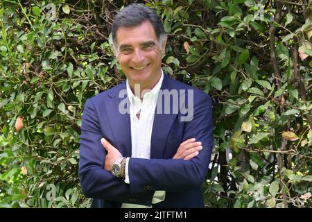 Rom, Italien. 30. August 2022. Tiberio Timperi die Dirigenten Tag Zeit Rai Fotozelle in Viale Mazzini Rai Zentrum. Kredit: SOPA Images Limited/Alamy Live Nachrichten Stockfoto