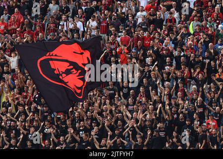 Reggio Emilia, Italien. 30. August 2022. Fans (AC MAILAND) während US Sassuolo gegen AC Mailand, italienische Fußballserie A Spiel in Reggio Emilia, Italien, August 30 2022 Quelle: Independent Photo Agency/Alamy Live News Stockfoto