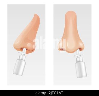 Menschliche Nase - Nasenspray - Stockillustration als EPS 10 Datei Stock Vektor