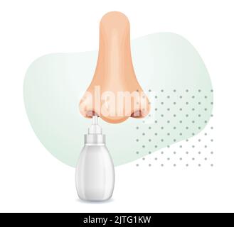 Menschliche Nase - Nasenspray - Stockillustration als EPS 10 Datei Stock Vektor