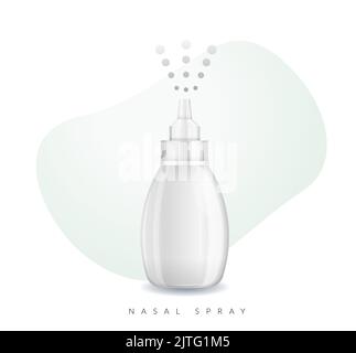 Mockup der Nasensprayflasche - Abbildung als EPS 10-Datei Stock Vektor