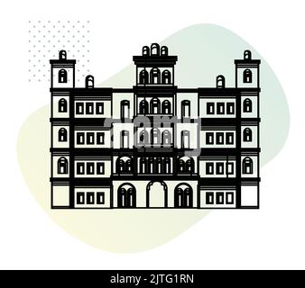 Historische Ikone Indore City - Rajwada Palace - Symbolillustration als EPS 10 Datei Stock Vektor