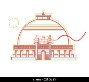 Nagpur City - Deekshabhoomi - Icon Illustration als EPS 10 Datei Stock Vektor