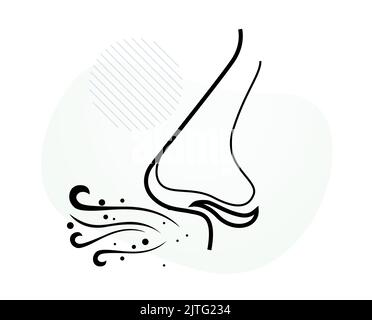 Menschliche Nase - riechen und atmen - Stockillustration als EPS 10 Datei Stock Vektor