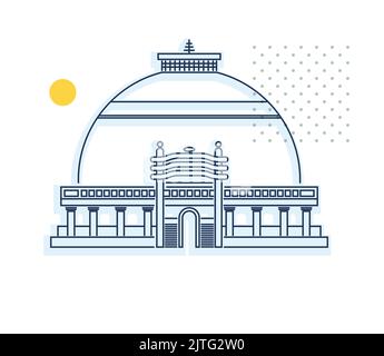 Nagpur City - Deekshabhoomi - Icon Illustration als EPS 10 Datei Stock Vektor