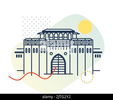 Historische Ikone Pune City - Shaniwar Wada Ikone Illustration als EPS 10 Datei Stock Vektor