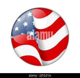 US-Flag-Abzeichen – Aktiendarstellung als EPS 10-Datei Stock Vektor