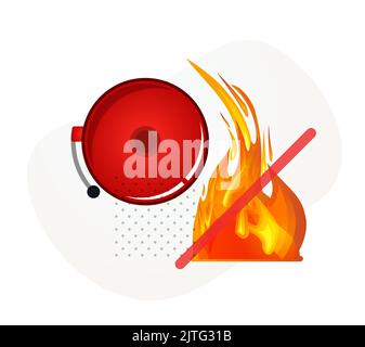 Feueralarm-Glocke - Brandunfälle verhindern - Lagersymbol als EPS 10-Datei Stock Vektor
