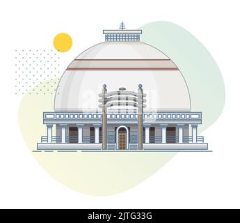 Nagpur City - Deekshabhoomi - Icon Illustration als EPS 10 Datei Stock Vektor