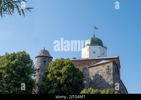 Blick auf die mittelalterliche Ritterburg Stockfoto