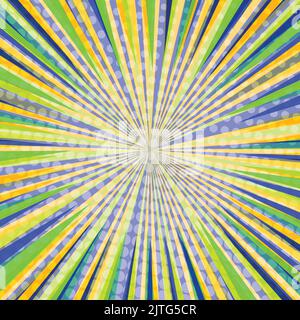 Pop Art radial bunte Comics Buch Magazin Cover. Gestreifter digitaler Hintergrund. Cartoon lustige Retro-Muster Streifen verspotten. Vektor-Halbton Stock Vektor