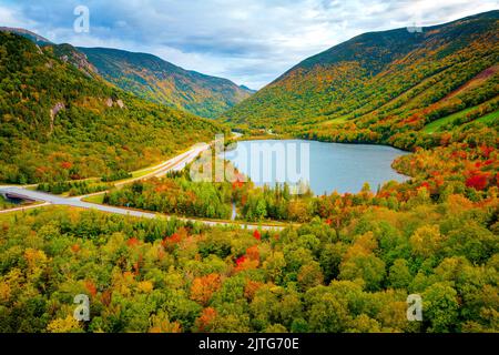 Echo Lake, Franconia Notch State Park, White Mountains, New Hampshire, New England, USA Stockfoto