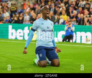 London, Großbritannien. 30. August 2022. 30 Aug 2022 - Crystal Palace gegen Brentford - Premier League - Selhurst Park Yoane Wissa feiert seinen späten Ausgleich für Brentford. Bildnachweis: Mark Pain/Alamy Live News Stockfoto