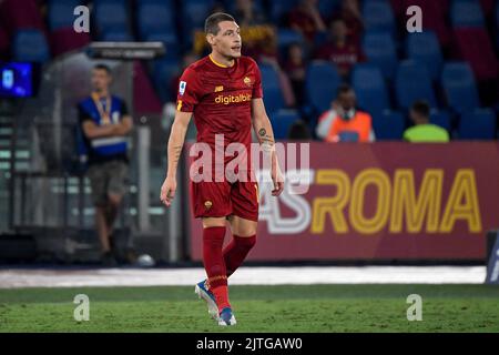 Roma, Italien. 30. August 2022. Andrea Belotti von AS Roma während des Fußballspiels der Serie A zwischen AS Roma und AC Monza im Olimpico-Stadion in Rom (Italien), 30.. August 2022. Foto Andrea Staccioli/Insidefoto Kredit: Insidefoto di andrea staccioli/Alamy Live News Stockfoto