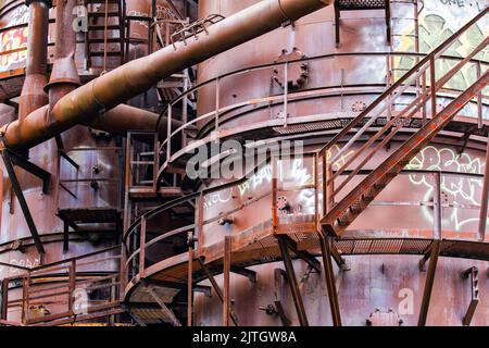 Der Gas Works Park in Seattle, Washington, ist der Standort der ehemaligen Seattle Gas Light Company, die sich am Nordufer von Lake Union am Südende befindet Stockfoto