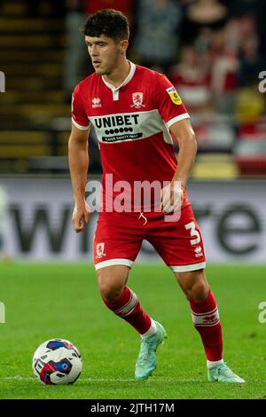 Watford, Großbritannien. 30. August 2022. Ryan Giles #3 von Middlesbrough in Watford, Vereinigtes Königreich am 8/30/2022. (Foto von Richard Washbrooke/News Images/Sipa USA) Quelle: SIPA USA/Alamy Live News Stockfoto