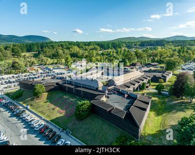 Luftaufnahme von Fort Willian Henry im Lake George New York Stockfoto