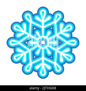 Blaue isolierte Schneeflocke. Vektorsymbol, Logo-Design Stock Vektor