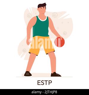 MBTI Personentypen Konzept. Socionics mbti. Persönlichkeitstest. Flache Vektorgrafik. Stock Vektor