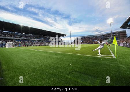 Reggio Emilia, Italien. 30. August 2022. Eckstoß für Mailand während US Sassuolo gegen AC Mailand, italienische Fußballserie A Spiel in Reggio Emilia, Italien, August 30 2022 Quelle: Independent Photo Agency/Alamy Live News Stockfoto
