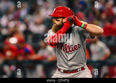 Philadelphia Phillies Mittelfeldspieler Brandon Marsh (16) steht im Batter’s Box im dritten Inning eines MLB Baseballspiels gegen den Arizona Dia Stockfoto