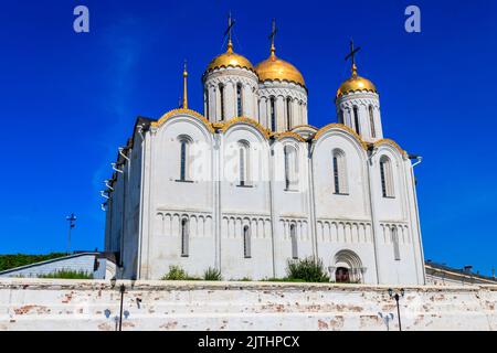 Kathedrale von Dormition (Mariä-Himmelfahrt-Kathedrale) in Vladimir, Russland. Goldener Ring Russlands Stockfoto