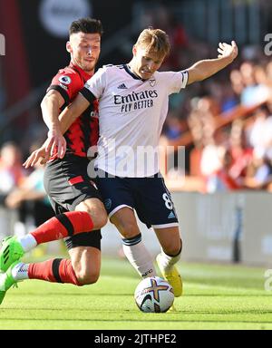 20 Aug 2022 - AFC Bournemouth gegen Arsenal - Premier League - Vitality Stadium Martin Odegaard von Arsenal während des Premier League-Spiels gegen Bournemouth. Picture : Mark Pain / Alamy Live News Stockfoto