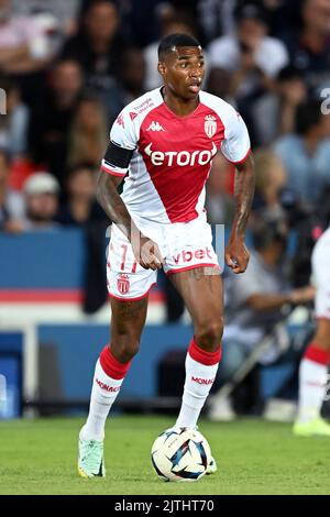 PARIS - Jean Lucas de Souza Oliveira vom FC AS Monaco während des Spiels der französischen Ligue 1 zwischen Paris Saint-Germain und AS Monaco am 28. August 2022 im Parc des Princes in Paris, Frankreich. ANP | Dutch Height | GERRIT AUS KÖLN Stockfoto