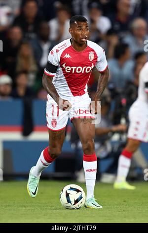 PARIS - Jean Lucas de Souza Oliveira vom FC AS Monaco während des Spiels der französischen Ligue 1 zwischen Paris Saint-Germain und AS Monaco am 28. August 2022 im Parc des Princes in Paris, Frankreich. ANP | Dutch Height | GERRIT AUS KÖLN Stockfoto