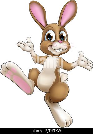 Cartoon-Charakterillustration Für Osterhasen-Kaninchen Stock Vektor