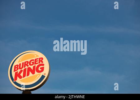 Schild burger King Restaurant Stockfoto