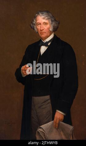Charles Sumner (1811-1874), amerikanischer Staatsmann und Senator der Vereinigten Staaten, Abolitionist, Anführer der radikalen Republikaner, Porträtmalerei in Öl auf Leinwand von Edgar Parker, 1874 Stockfoto