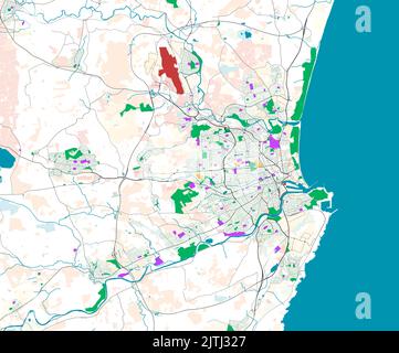 Stadtplan von Aberdeen, Schottland Stock Vektor