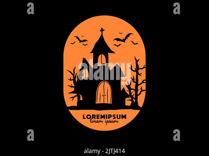Scary Halloween Geister Zeug Illustration Design Stock Vektor