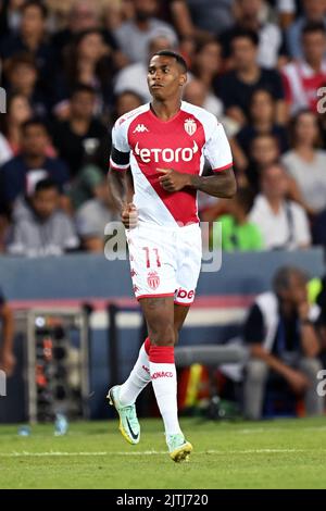 PARIS - Jean Lucas de Souza Oliveira vom FC AS Monaco während des Spiels der französischen Ligue 1 zwischen Paris Saint-Germain und AS Monaco am 28. August 2022 im Parc des Princes in Paris, Frankreich. ANP | Dutch Height | GERRIT AUS KÖLN Stockfoto