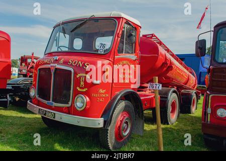 Die Dampfmesse Salop/Shrewsbury findet im Onslow Park Shrewsbury statt. Eine große Auswahl an Dampf- und Oldtimer-Fahrzeugen Stockfoto