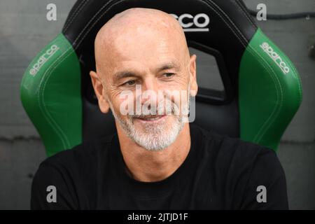 Reggio Emilia, Italien. 30. August 2022. Stefano Pioli Porträt während US Sassuolo gegen AC Mailand, italienische Fußballserie Ein Spiel in Reggio Emilia, Italien, August 30 2022 Quelle: Independent Photo Agency/Alamy Live News Stockfoto
