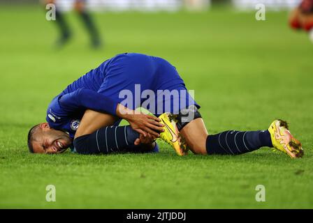 Southampton, England, 30.. August 2022. Hakin Ziyech aus Chelsea während des Spiels der Premier League im St. Mary's Stadium, Southampton. Bildnachweis sollte lauten: David Klein / Sportimage Stockfoto