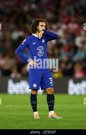 Southampton, England, 30.. August 2022. Marc Cucurella von Chelsea während des Spiels der Premier League im St Mary's Stadium, Southampton. Bildnachweis sollte lauten: David Klein / Sportimage Stockfoto