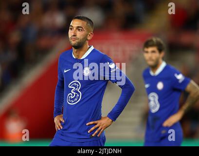 Southampton, England, 30.. August 2022. Hakin Ziyech aus Chelsea während des Spiels der Premier League im St. Mary's Stadium, Southampton. Bildnachweis sollte lauten: David Klein / Sportimage Stockfoto