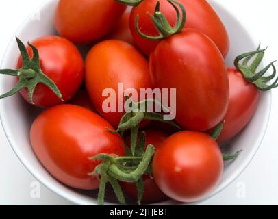 Crimson Plum F1 Tomaten Stockfoto