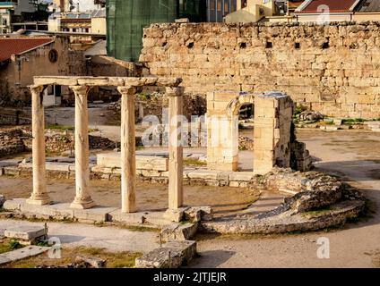 Hadrians Bibliothek, Forum Romanum, Athen, Attika, Griechenland Stockfoto
