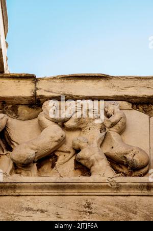 Tempel des Hephaestus, Detailansicht, Antike Agora, Athen, Attika, Griechenland Stockfoto