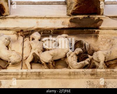 Tempel des Hephaestus, Detailansicht, Antike Agora, Athen, Attika, Griechenland Stockfoto